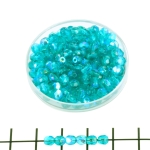 Tsjechisch facet rond 4 mm - teal ab