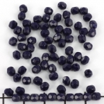 Czech faceted round 4 mm - dark blue lapis