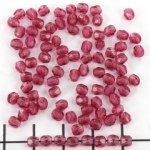 Tsjechisch facet rond 4 mm - framboos fuchsia