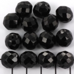 Czech faceted round 12 mm - black
