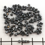 Czech faceted round 2 mm - hematite