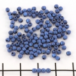 Czech faceted round 2 mm - metallic suede blue