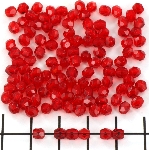 Czech faceted round 4 mm - red siam