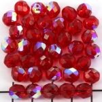 Czech faceted round 8 mm - red siam