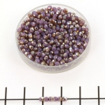 Czech faceted round 2 mm - milky amethyst celsian