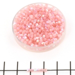 Czech faceted round 2 mm - milky pink ab
