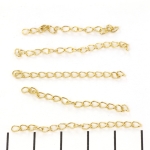 extension chain stainless steel - gold 50 mm