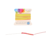 zijde draad neon met naald 0.80 mm - neon regenboog
