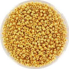 8/0 Miyuki Round Rocaille Seed Beads, 24K Gold Plated, 10 Gram Bag - Golden  Age Beads