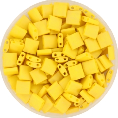 Beads 5*5mm Yellow tila flat square bead Miyuki Tila TL-2311 Opaque Matte Canary Yellow 2 hole bead Yellow Miyuki bead