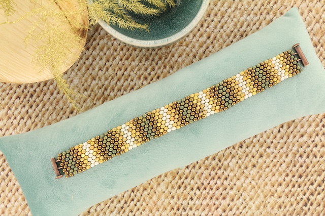 Extra foto's kralen pakket peyote armband - 6/0 nature tones