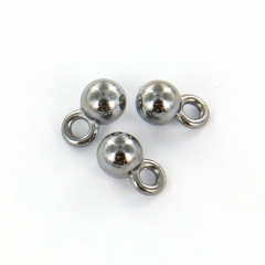 Extra pictures charm small round ball 4 mm - black