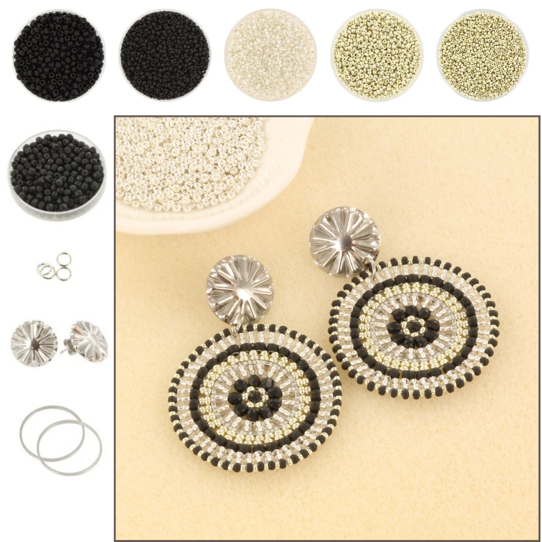 Extra pictures DIY kit circle chic - black zilver