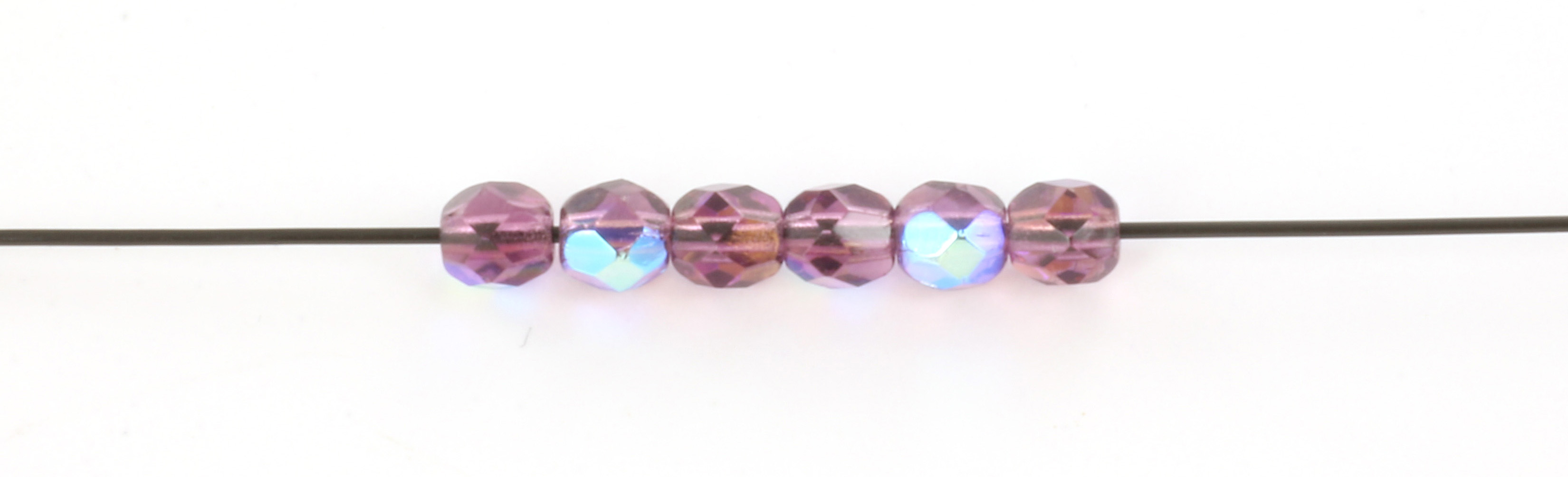 Extra pictures Czech faceted round 4 mm - amethyst ab