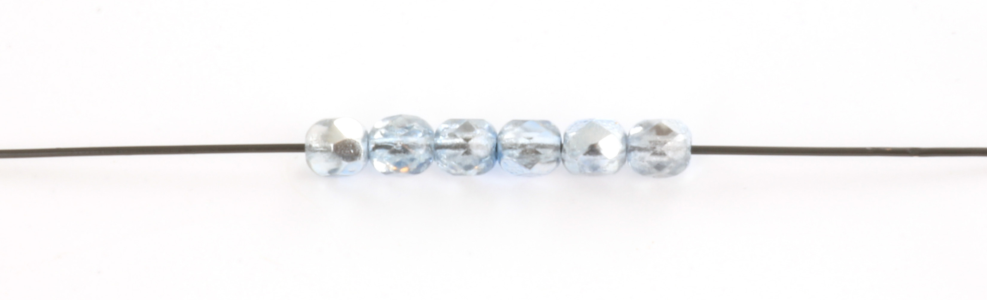Extra pictures Czech faceted round 4 mm - coated 1/2 silver