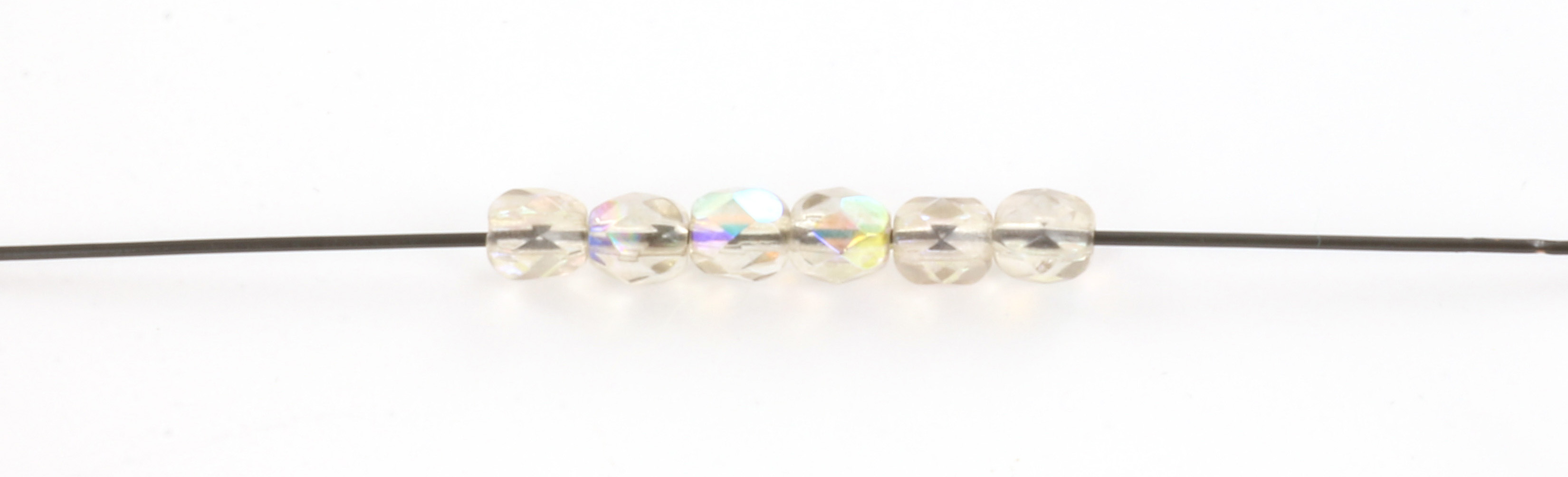 Extra pictures Czech faceted round 4 mm - coated chrysolite ab