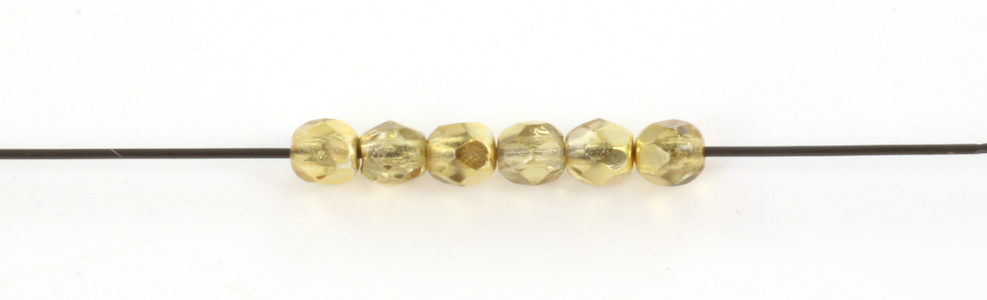 Extra pictures Czech faceted round 4 mm - crystal gold topaz