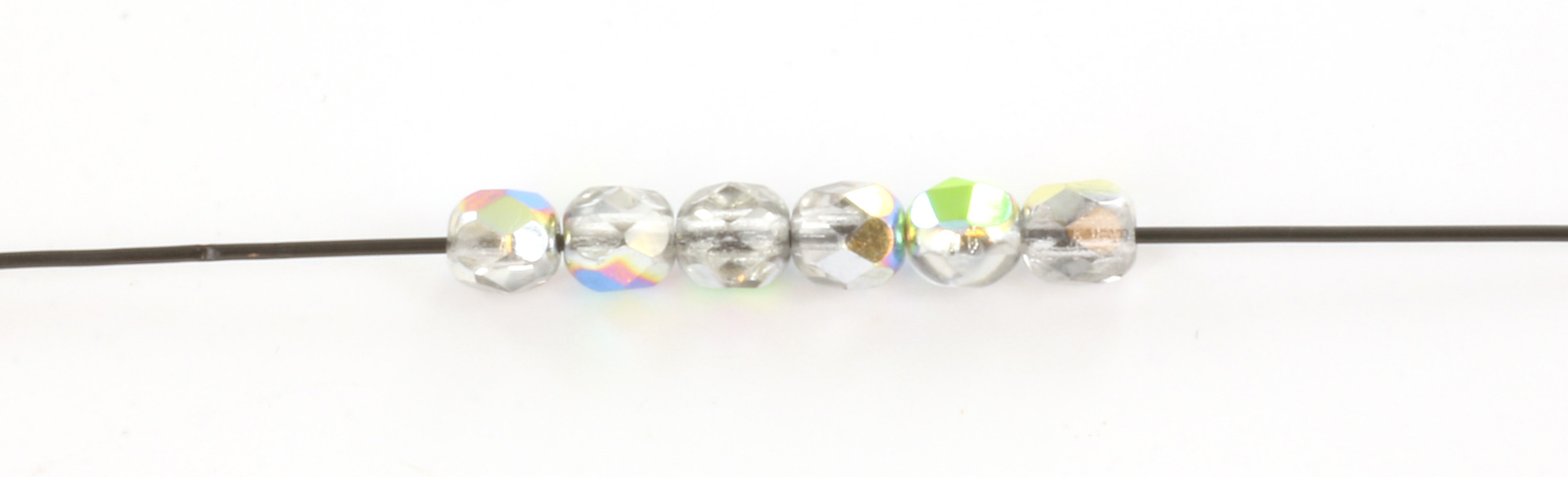 Extra pictures Czech faceted round 4 mm - crystal vitral