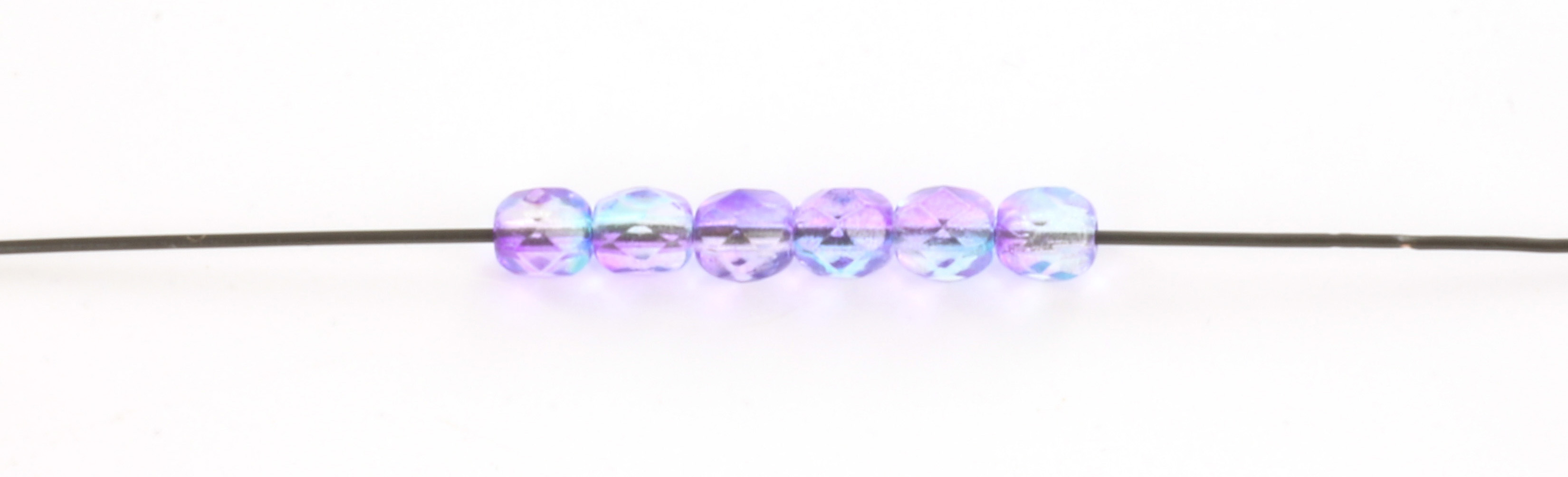 Extra pictures Czech faceted round 4 mm - dual coated pink blue