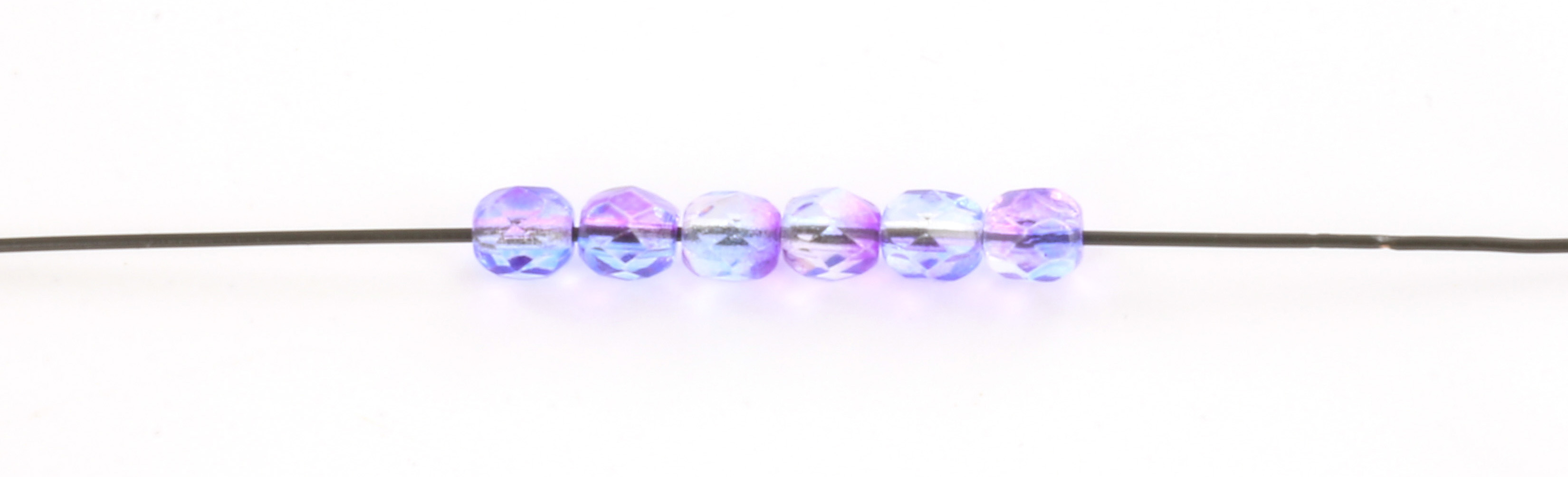 Extra pictures Czech faceted round 4 mm - dual coated purple blue
