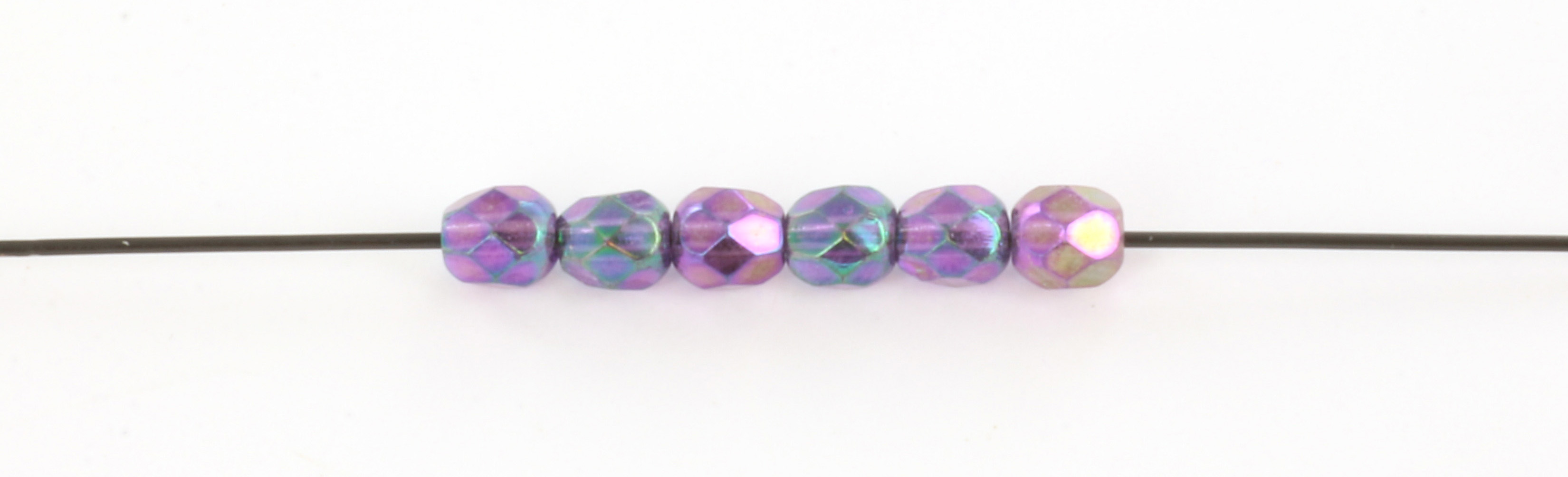 Extra pictures Czech faceted round 4 mm - luster iris tanzanite