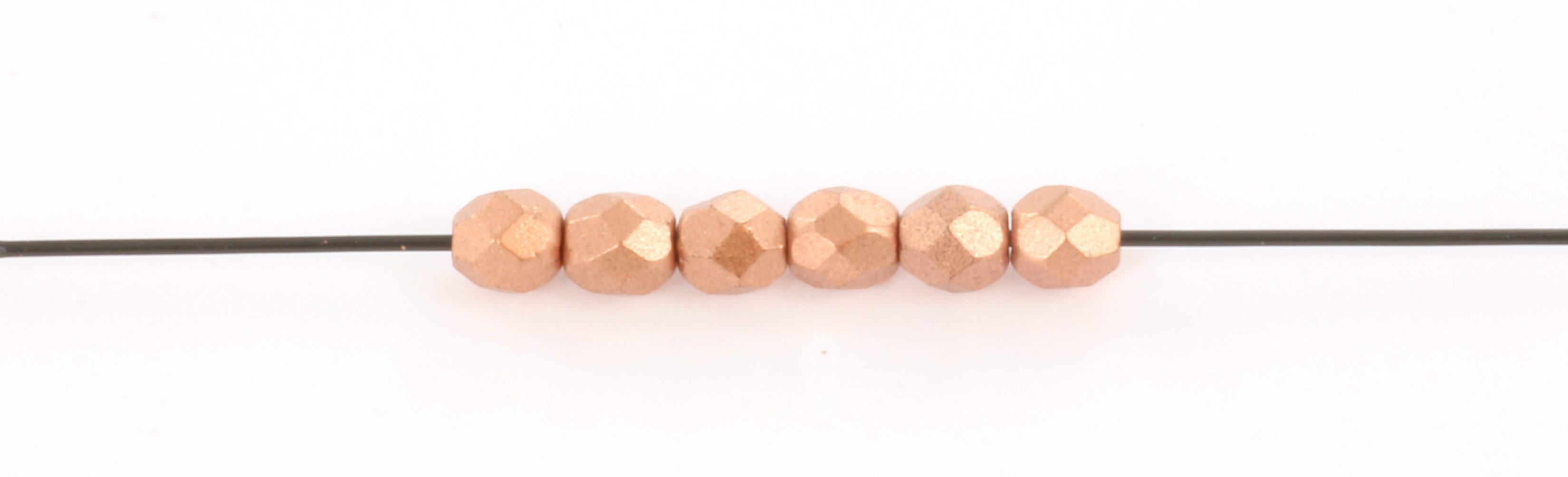 Extra pictures Czech faceted round 4 mm - matte metallic copper