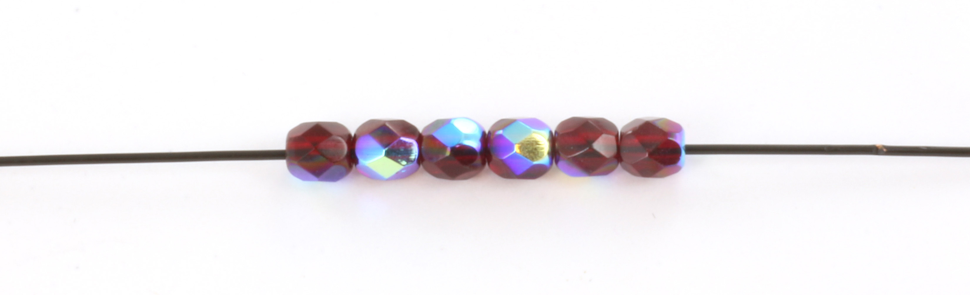 Extra pictures Czech faceted round 4 mm - ruby ab
