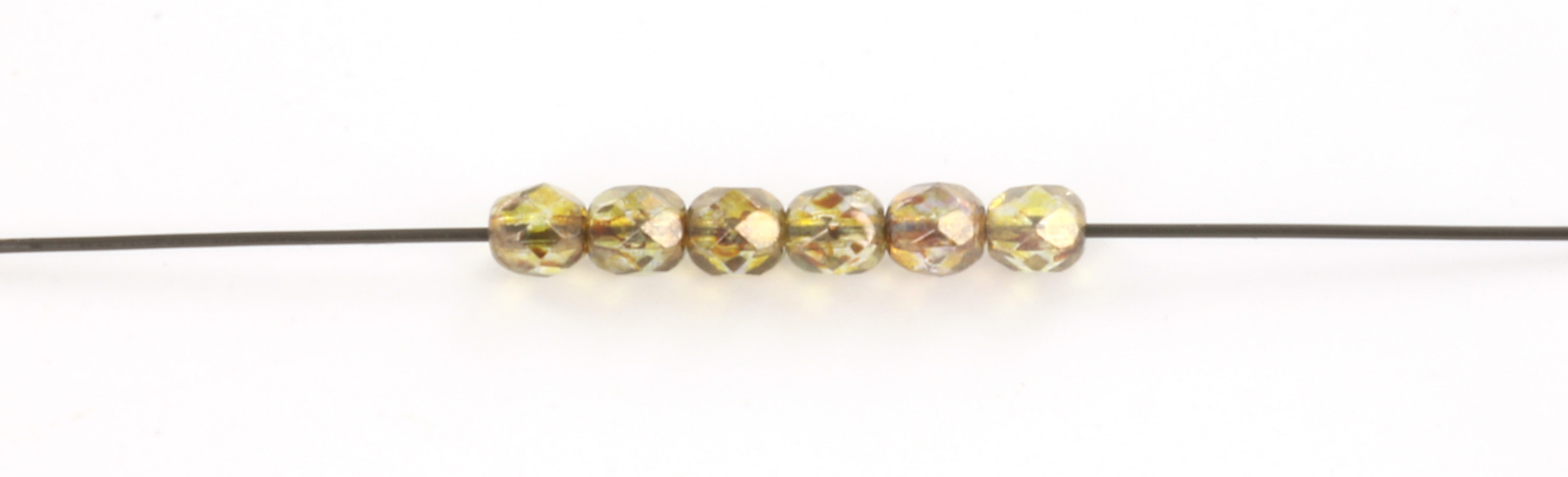 Extra pictures Czech faceted round 4 mm - transparant gold smokey topaz