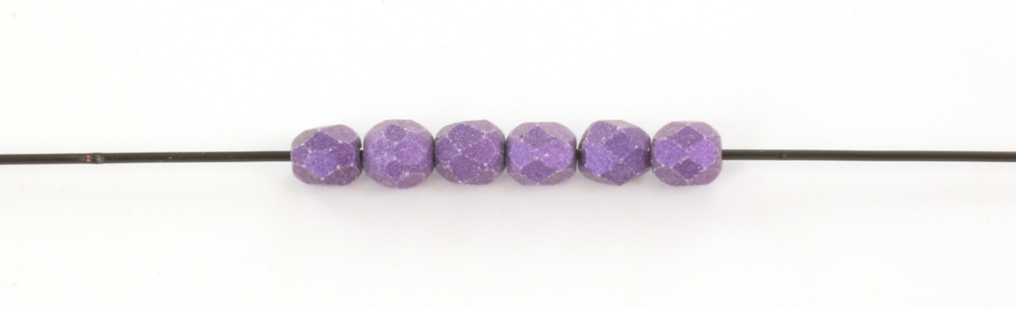 Extra pictures Czech faceted round 4 mm - metallic suede purple