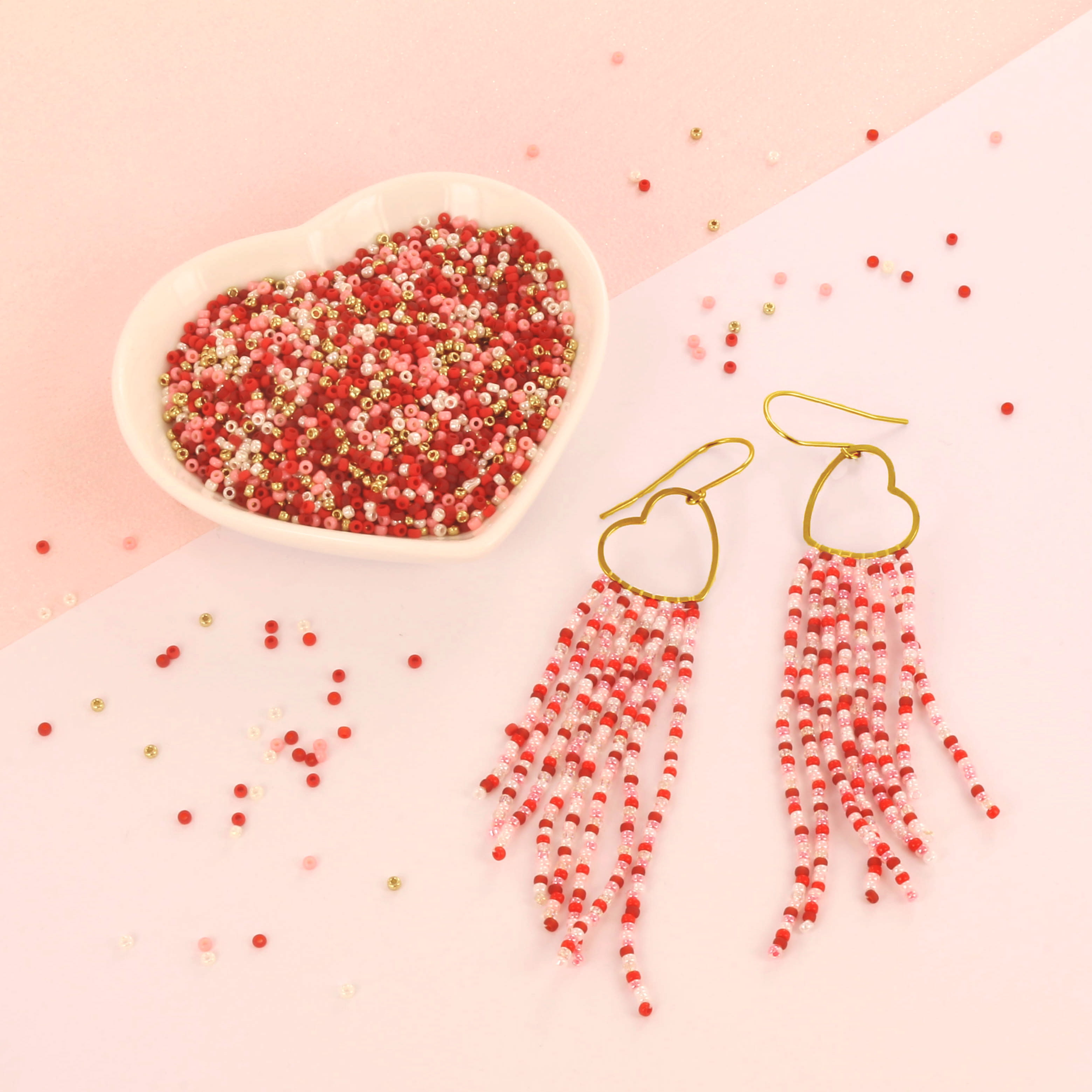 Extra foto's Maak je eigen fringe oorbellen - love sprinkles