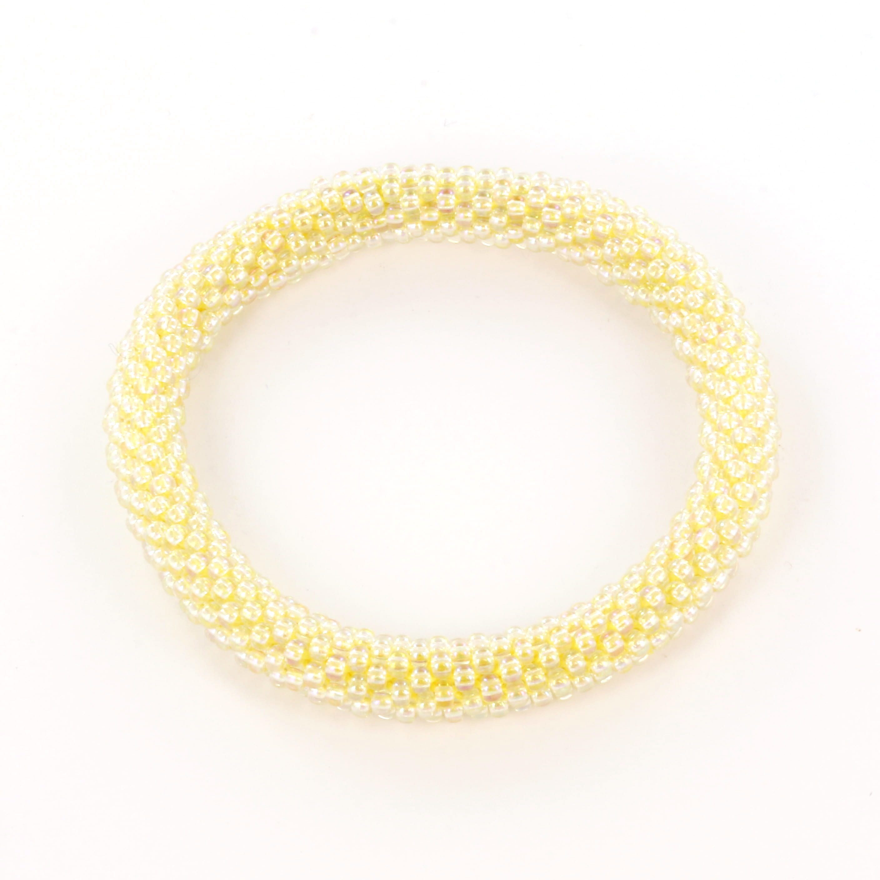 Extra foto's DIY kit armband haken met 8/0 - transparant mermaid yellow