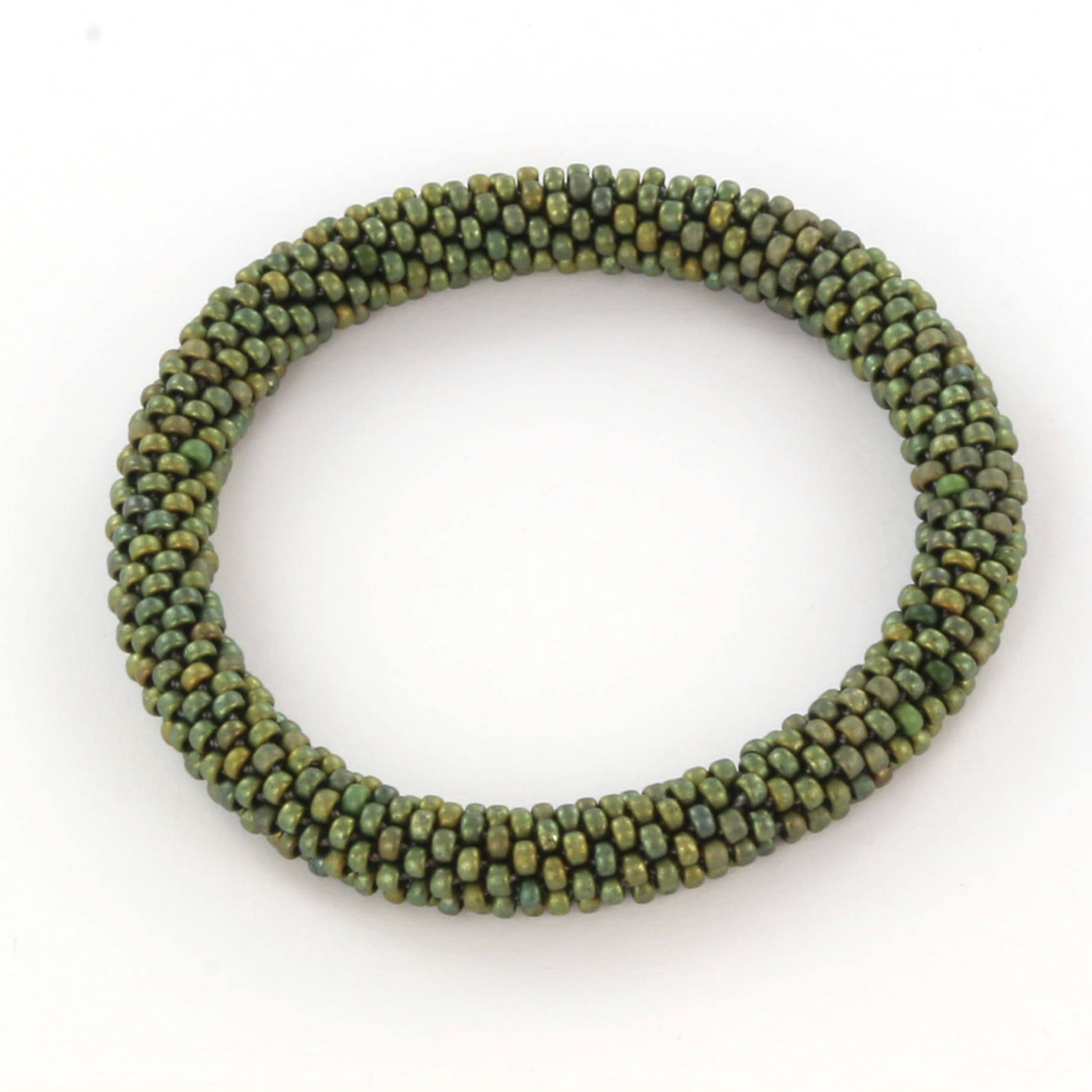 Extra foto's DIY kit armband haken met 11/0 - metallic matte iris patina