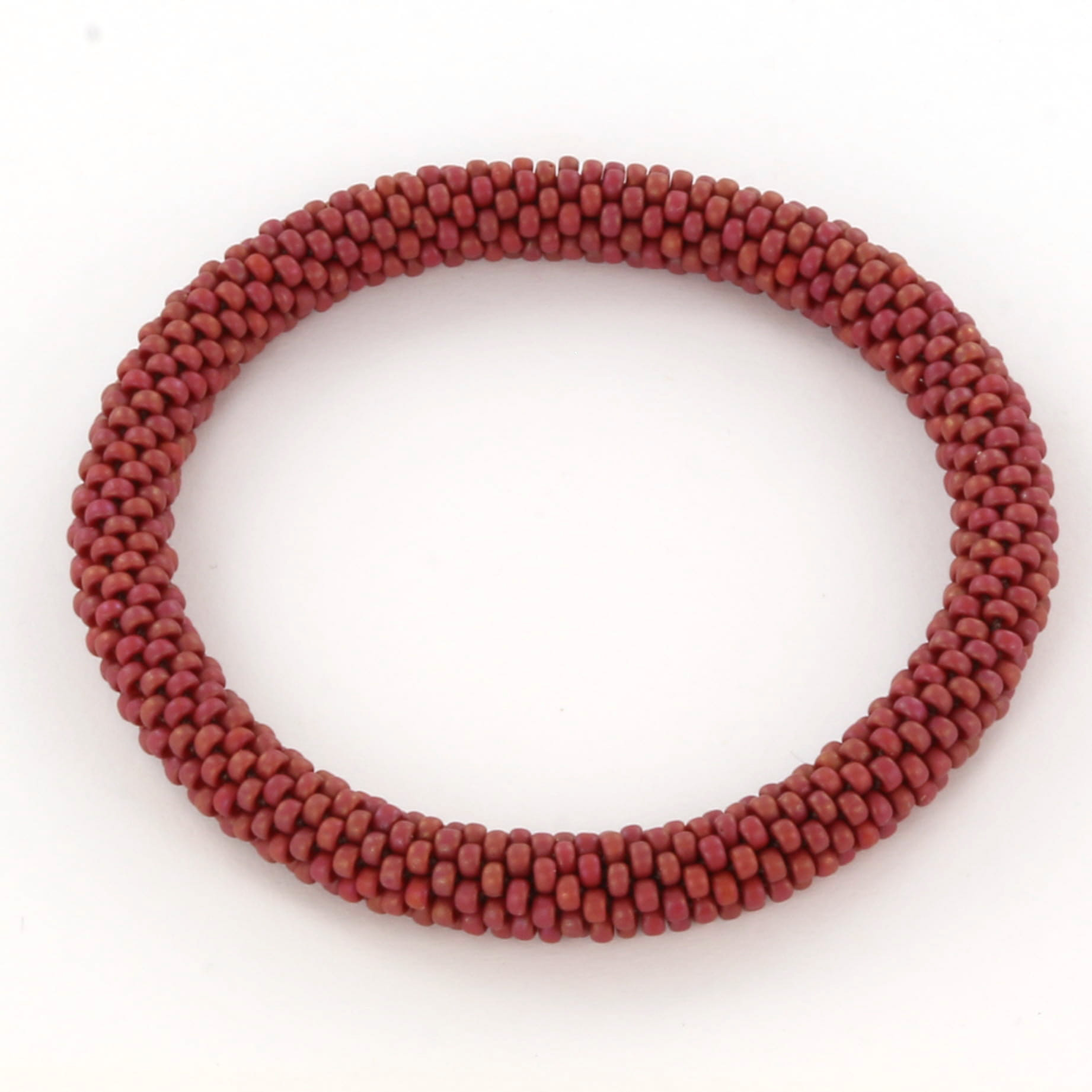 Extra foto's DIY kit armband haken met 11/0 - frosted rainbow dark red