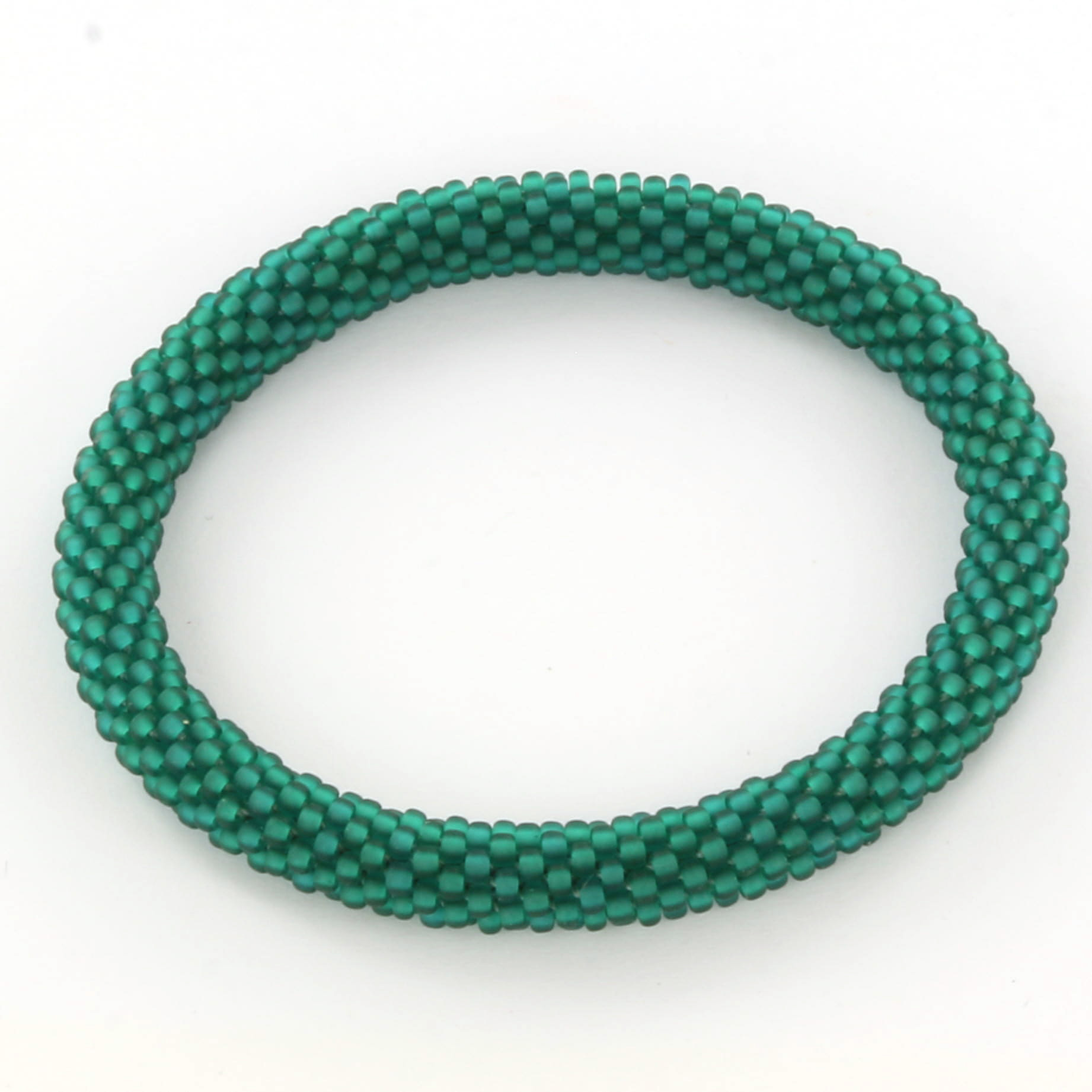 Extra foto's DIY kit armband haken met 11/0 - transparant matte teal