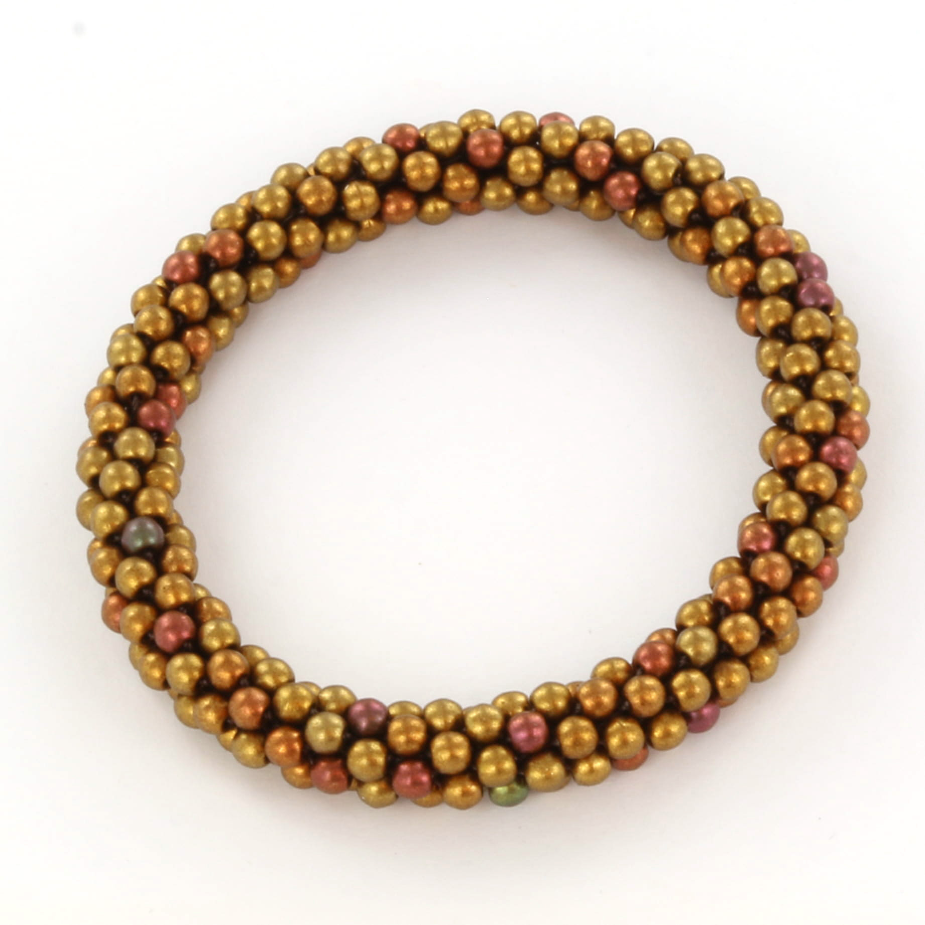 Extra foto's DIY kit armband haken met basiskralen rond 3 mm - metallic mix