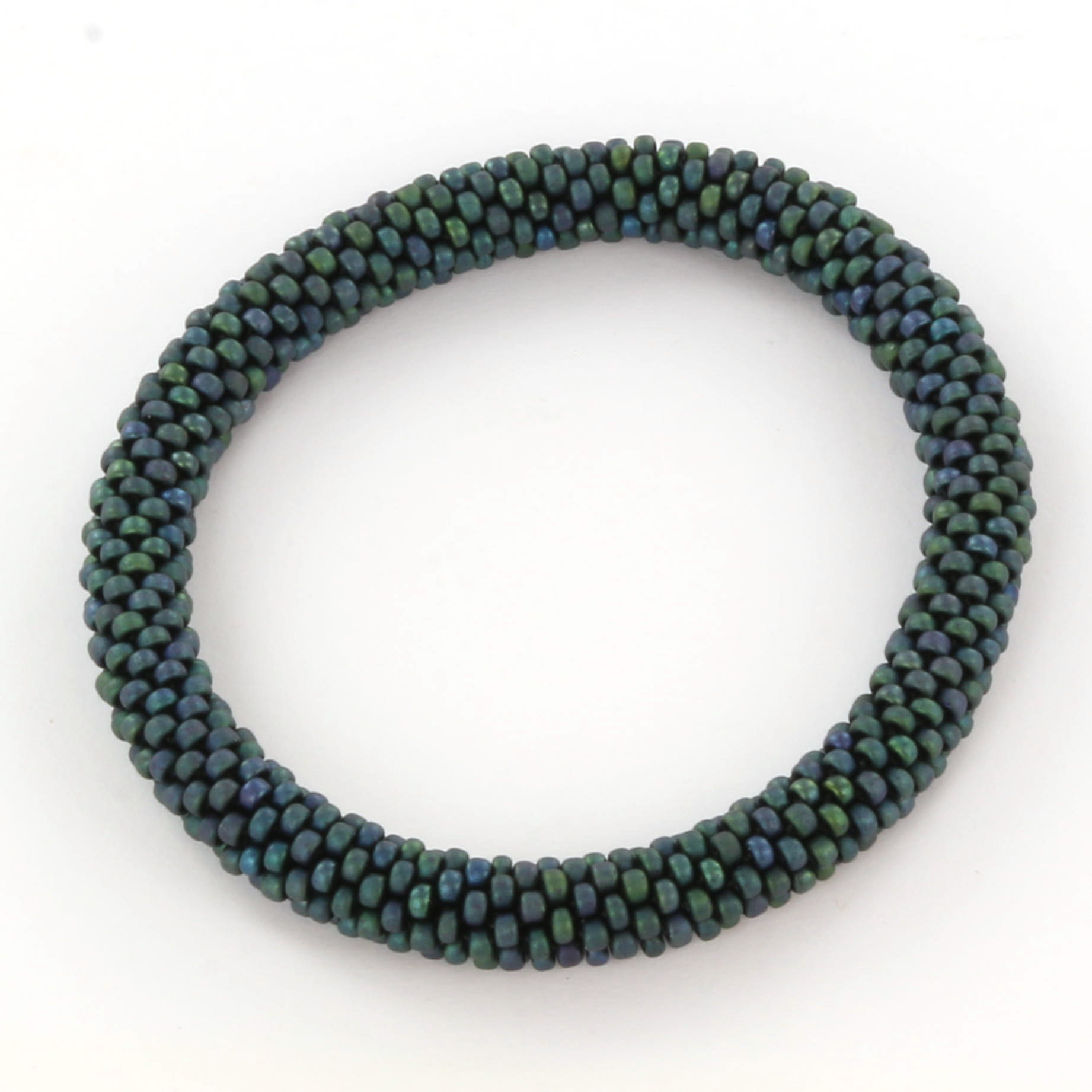Extra foto's DIY kit armband haken met 11/0 - iris blue green