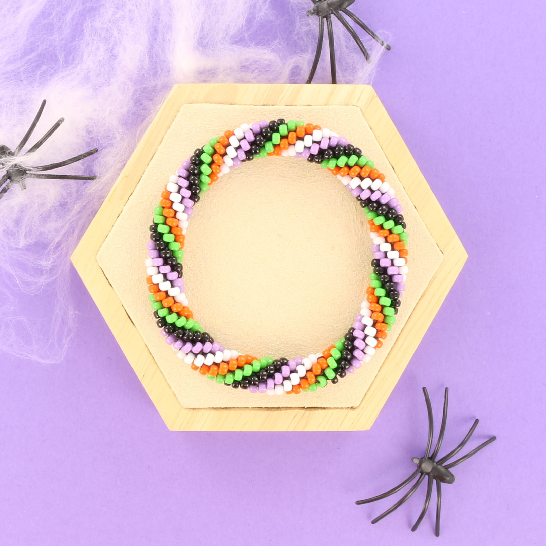 Extra pictures DIY kit bracelet crochet with 8/0 - twisted halloween