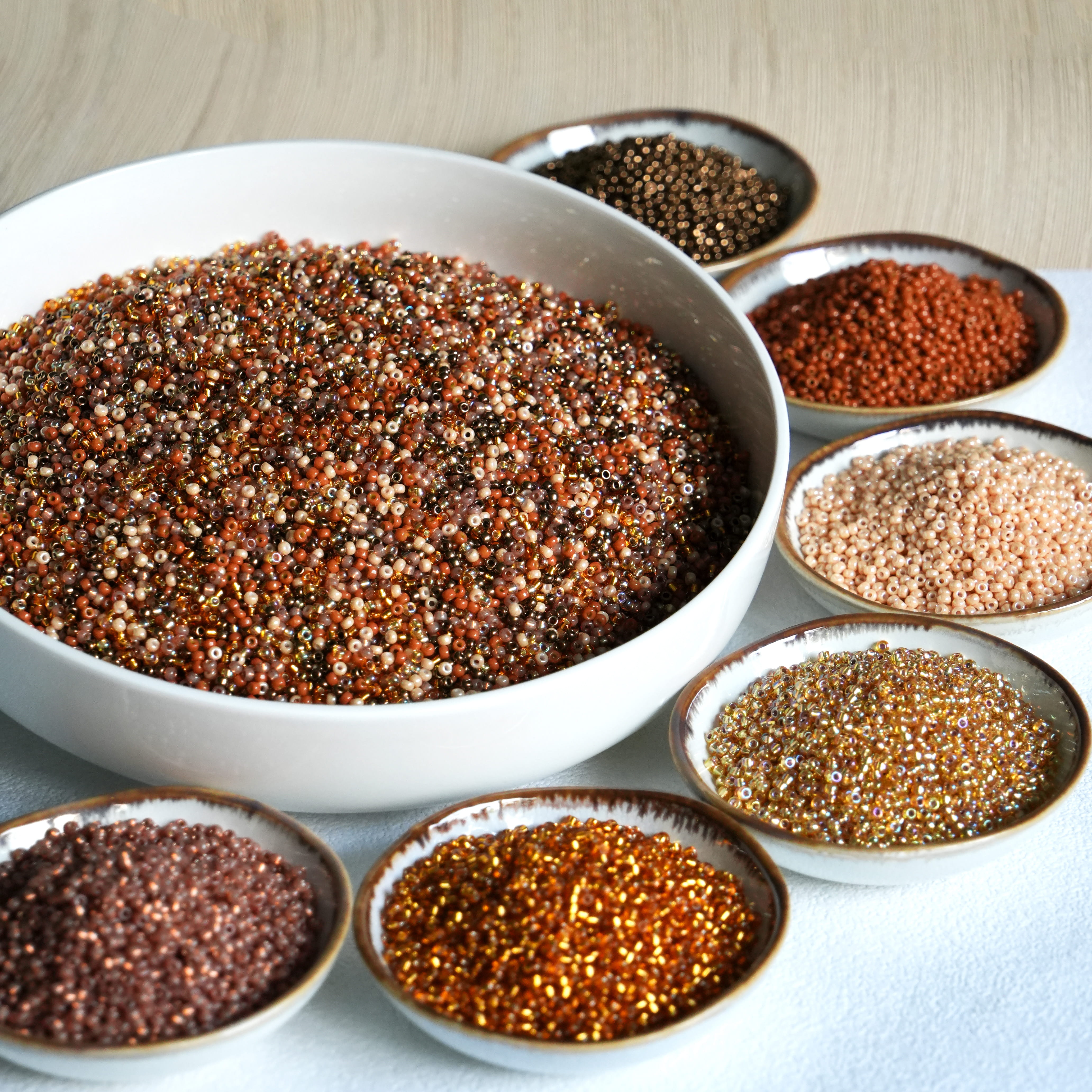 Extra foto's miyuki rocailles 8/0 - sunset