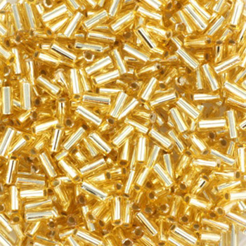 Extra foto's miyuki bugles 3 mm - silverlined gold 