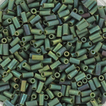 Extra foto's miyuki bugles 3 mm - metallic matte luster sage green 