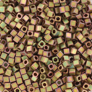 Extra pictures miyuki cubes 1.8 mm - metallic matte iris khaki
