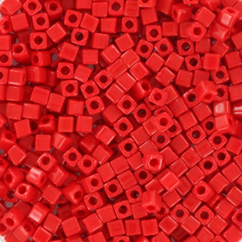 Extra foto's miyuki cubes 1.8 mm - opaque red