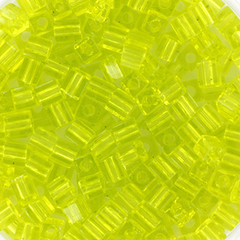 Extra foto's miyuki cubes 3 mm - transparant chartreuse
