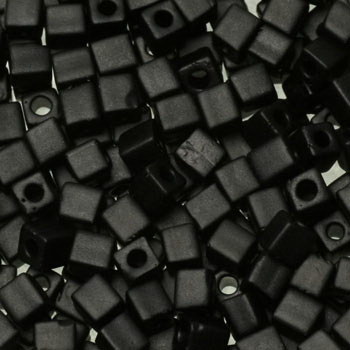 Extra foto's miyuki cubes 3 mm - opaque matte black