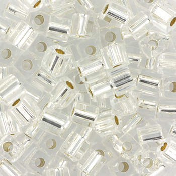 Extra foto's miyuki cubes 4 mm - silverlined crystal