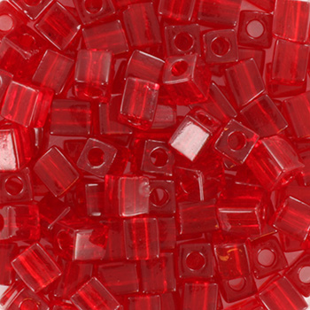 Extra foto's miyuki cubes 4 mm - transparant ruby