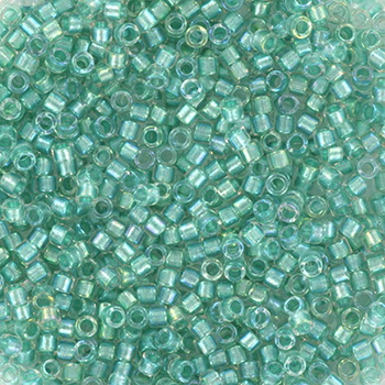 Extra foto's miyuki delica's 11/0 - sparkling aqua green lined crystal ab 