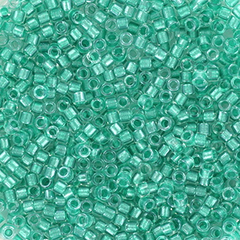 Extra foto's miyuki delica's 11/0 - sparkling aqua green lined crystal 