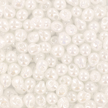 Extra foto's miyuki drop 3.4 mm - ceylon pearl white