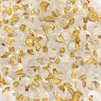 Extra foto's miyuki drop 3.4 mm - sparkling metal gold lined crystal